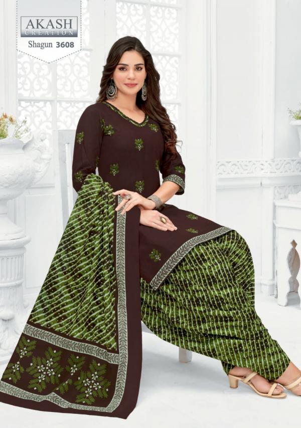 Akash Creation Shagun Vol-36 Cotton Printed Designer Patiyala Dress Material